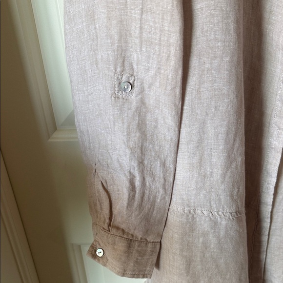 Tahari 100% Linen Shirt in Oatmeal - Picture 3 of 10